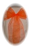 10 Sheer Organza Sashes - Chair Cover Decor - Wedding/Shower/Party Sash - Orange