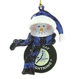 Tampa Bay Lightning NHL Power Play Snowman Christmas Ornament