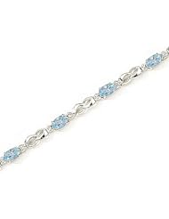 14kt Yellow Gold Oval Aquamarine and Diamond Bracelet