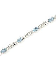 14kt Yellow Gold Oval Aquamarine and Diamond Bracelet
