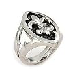 Mocha Stingray Marquise And Fleur De Lis Ring