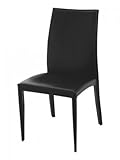 IMAGE OF 02401 Dafney Leather Chair in Black (Set of Two)