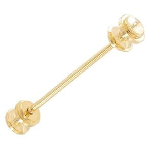 Gold Plated Mens Collar Pin Classic Retro Design Dumbbell 1 3/4
