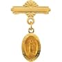 12.00X08.00 Mm 14K Yellow Gold Miraculous Baptismal Pin