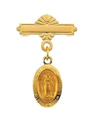 14K Yellow Gold Miraculous Baptismal Pin