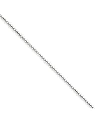 .7mm, 14 Karat White Gold, Round Open Link Cable Chain - 18 inch