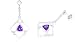Trillion Cut Amethyst Dangling Earrings Sterling Silver