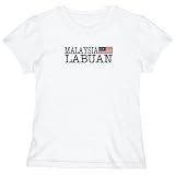 T-Shirt Woman White Elegant Flag  Labuan  Malaysia City