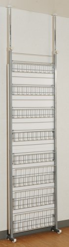 JKプラン 突っ張り収納シリーズ 間仕切りウォールラック ホワイト幅60cm マガジンホルダー3本・CDホルダー5本セット jsk-010/jsk-011 