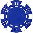 25 Clay Composite Dice Striped 11.5 gram Poker Chips, Blue