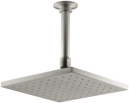 KOHLER K-13695-BN 8-Inch Contemporary Square Rain Showerhead, Vibrant Brushed Nickel