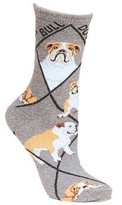 Bulldog Cotton Puppy Dog Breed Animal Socks 9-11