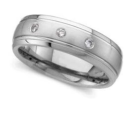 Mens Sz. 10 Diamond Titanium Band by 