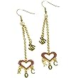 Rocawear Pink Austrian Crystal Rw Heart Charm Earrings