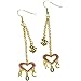 Rocawear Pink Austrian Crystal Rw Heart Charm Earrings