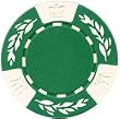 25 Clay No Metal Insert Clay Composite Crown Wheatear 11.5 gram Poker Chips, Green