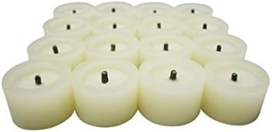 Night light Flameles CandlesLED Battery Powered Candles~Real Wax Mini Votive Black Wick Timing Function Measures 1"H x 2"W (Set of 12)