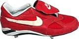 IMAGE OF Jim Leyritz Unsigned Game Used Nike Red Low Cut Cleat - Game Used MLB Cleats