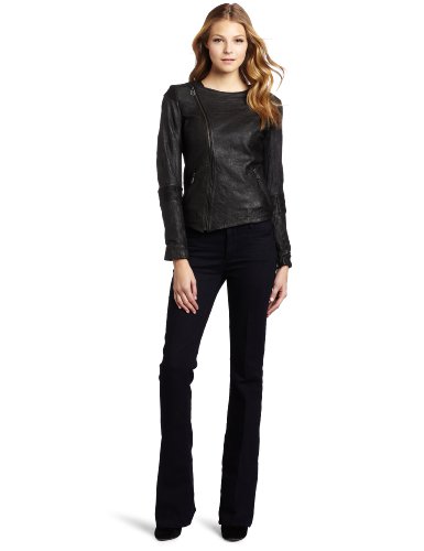 Doma Women's Assymetrical Moto Jacket, Black, Medium