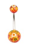 Hand Painted Florals Belly Button Ring