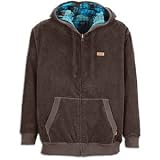 Volcom Big Country Vintage Brown-Green Plaid Full Zip Reversible Hoodie