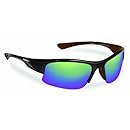 Flying Fisherman Sea Star Polarized Sunglasses (Shiny Black/Brown Frame, Amber/Green Mirror Lenses)