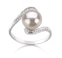 PearlsOnly Chantel White 9-10mm AA Freshwater Sterling Silver Pearl Ring