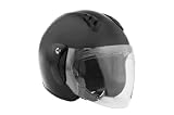 Fuel Helmets Open Face Helmet with Shield (Gloss Black, Small)