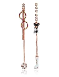 Betsey Johnson "Mysterious" Sunglasses and Boost Mismatch Linear Drop Earrings
