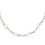 Sterling Silver Freshwater Cultured Pearl Necklace - 16 Inch