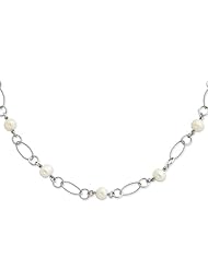 Sterling Silver Freshwater Cultured Pearl Necklace - 16 Inch