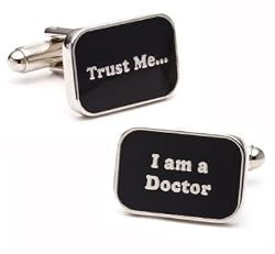 Doctor Slogan Cufflinks - Medical Themed Formal Wear - Cufflinks