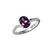 Ladies Sterling Silver Solitaire Amethyst Cubic title=