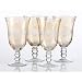 CUT LUSTER AMBER GOBLETS - AMBER GLASS WATER GOBLETS, CUT LUSTER COLLECTION, SET OF 4