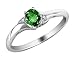 Emerald Ring with Diamonds in 10K White Gold, Size 4.5