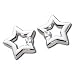 14K White Gold Diamond Star Earrings
