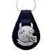 Carolina Panthers Small Fine Leather/Pewter Key Ring - NFL Football Fan Shop Sports Team Merchandise
