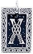 Celtic Letter "X" Pewter Pendant Necklace
