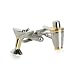 Two-Tone Martini Shaker and Glass Silver Cufflinks with 14kt Gold Overlay