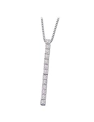 14K White Gold Diamond Necklace - 0.16 Ct. -- LIFETIME WARRANTY