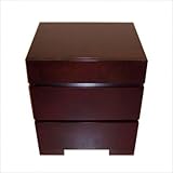 Ligna Furniture N4912 WAL Cypress Three Drawer Nightstand in Walnut
