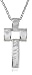 SEVEN (London) Silver Mother of Pearl Cross Pendant + 20'' Belcher Chain Necklace