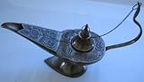 Lamp Alladin Aladdin Antqued 15 Iin Brass Genie Magical Free Ship By Canyon Gold