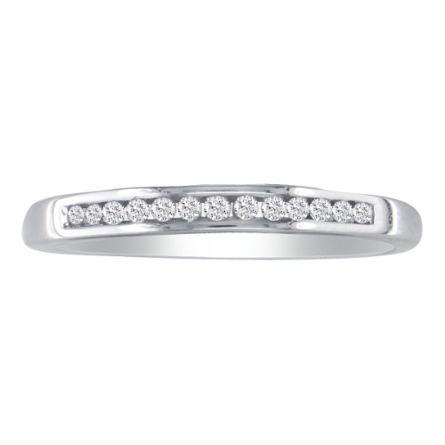 10K White Gold Channel Set Diamond Band 1/8ct tw. (Ring sizes 3-9)