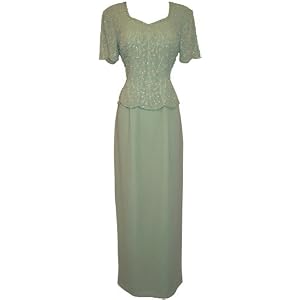 Mother Of The Bride Beaded Short Sleeve Chiffon Formal Wedding Party Gown MOB Dress