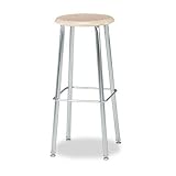 121 Hard Plastic Drafting Stool, Seat: 30h, Sandstone/Chrome, Two/carton