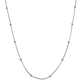 IMAGE OF 14 Karat White Gold Box Chain With Yellow Gold Balls Station Necklace