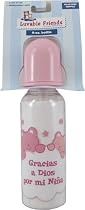 9 oz. BPA Free Spanish Printed Bottle (Silicone Nipple), Pink