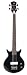 Luna Pandora Mini Double Cutaway Bass Guitar, Black