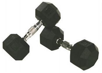 Rubber Encased Dumbbells 5-50lb. Set